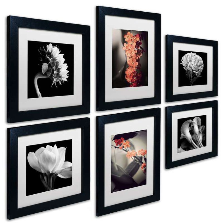 Wall Decor * | Buy Trademark Fine Art Floral Gallery Wall Collection' Multi-Panel Matted Framed Canvas Art Set