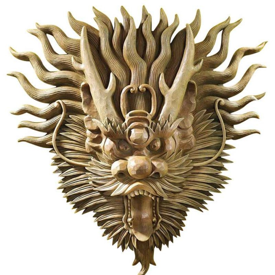 Wall Decor * | Brand New Design Toscano Tibetan Sculptural Dragon Wall Mask