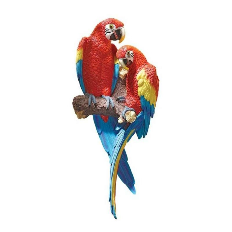 Wall Decor * | Deals Design Toscano Tropical Scarlet Macaws Wall Sculpture