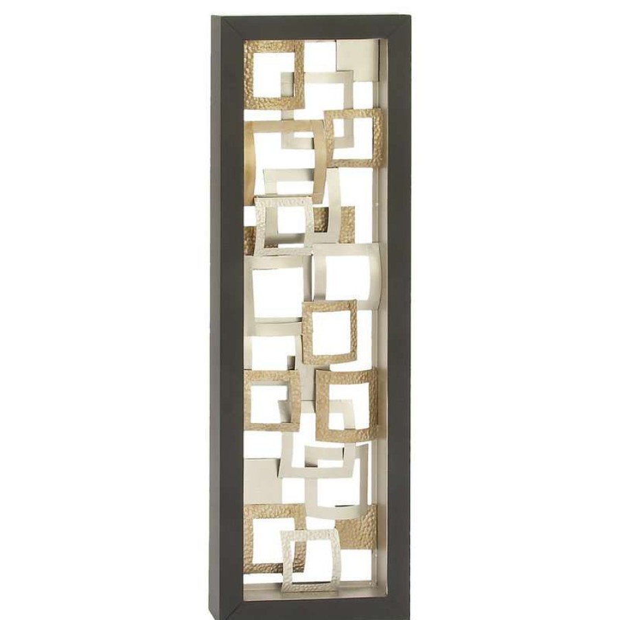 Wall Decor * | Best Reviews Of Brimfield & May Gold Contemporary Abstract Metal Wall Decor, 48 X 16