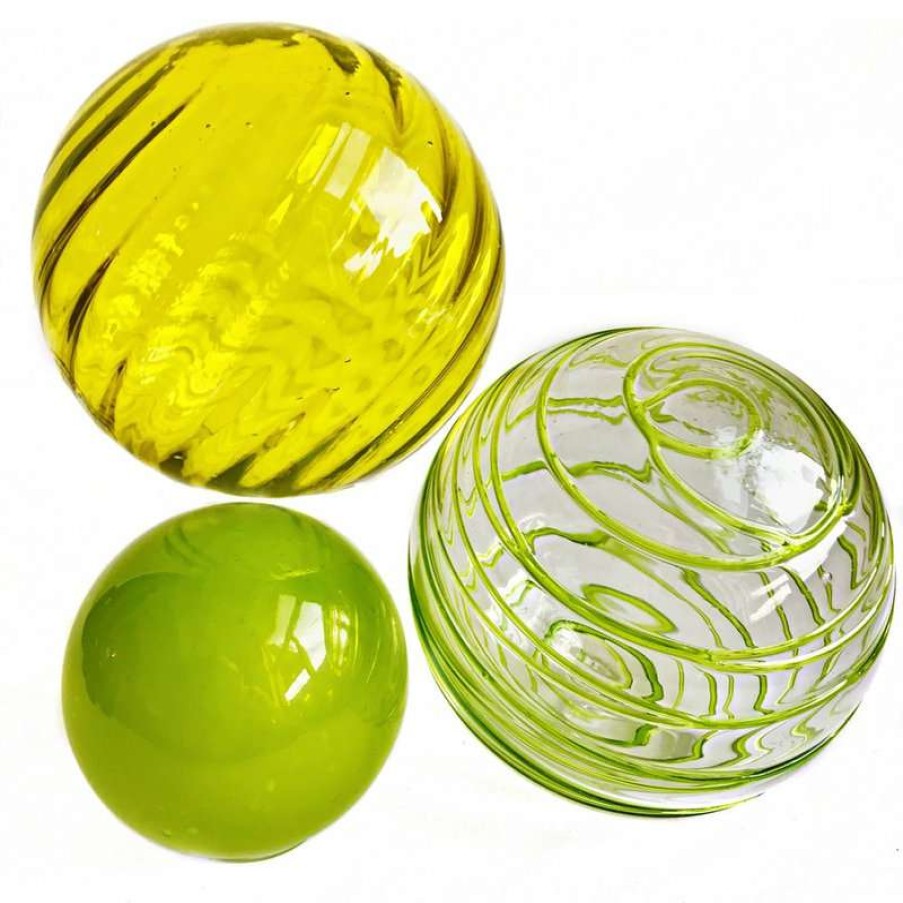 Wall Decor * | Top 10 Worldly Goods Too Sphere Set Of 3, Lemon Lime