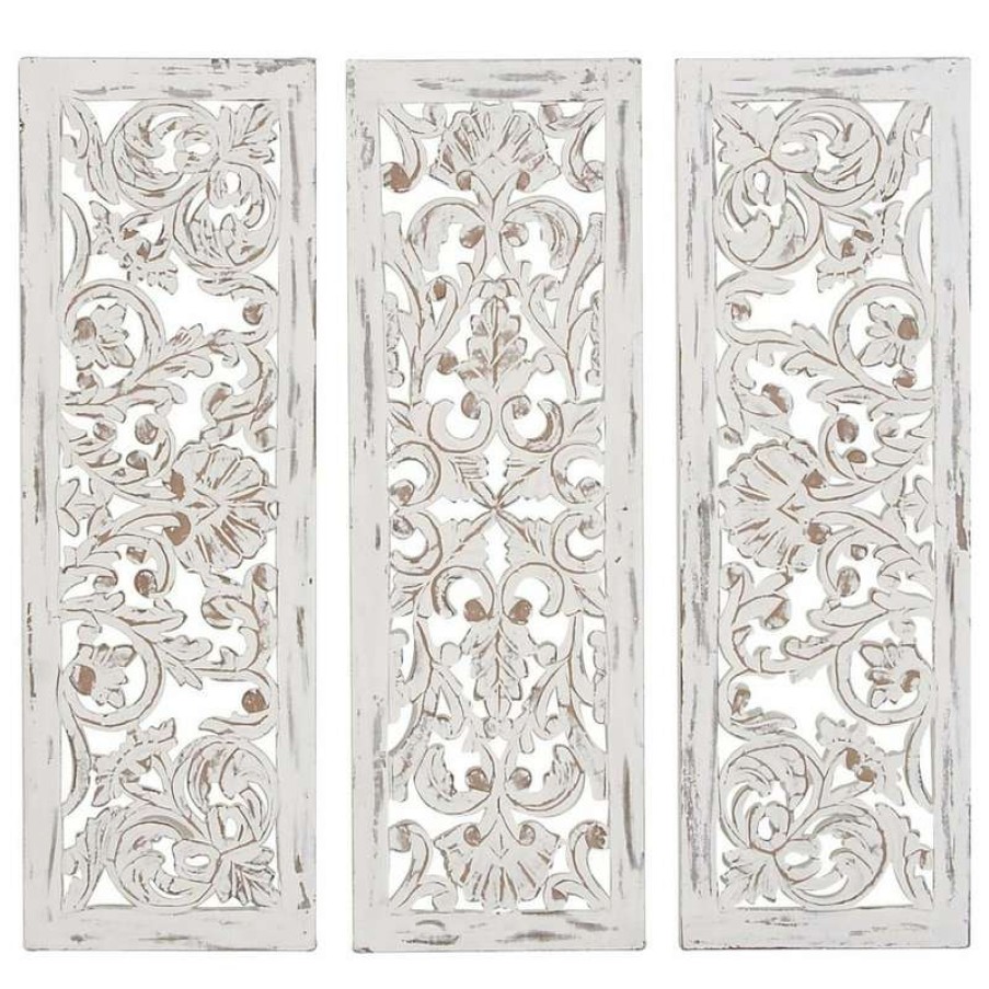 Wall Decor * | Deals Brimfield & May Set Of 3 Grey Wood Traditional Wall Decor, 12 X 36