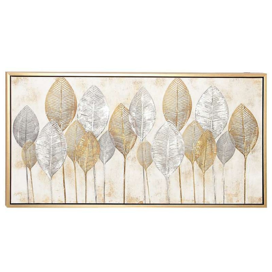 Wall Decor * | Cheapest Cosmoliving By Cosmopolitan Contemporary Brown Canvas Framed Wall Art 43999