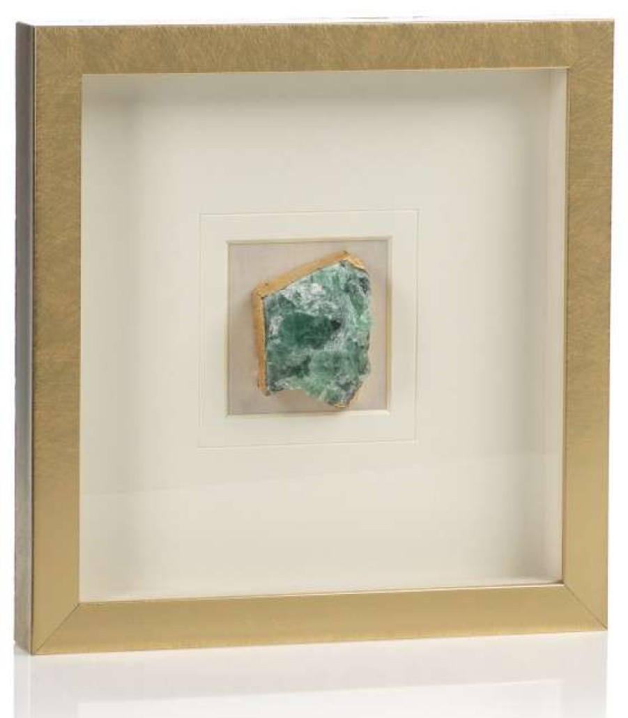 Wall Decor * | Promo Zodax Gold Framed Emerald Crystal Wall Decor