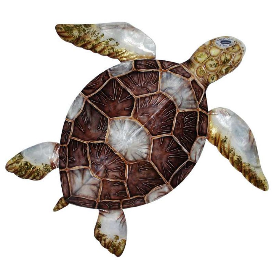 Wall Decor * | Buy Eangee Sea Turtle Wall Decor With Brown Checkered Shell