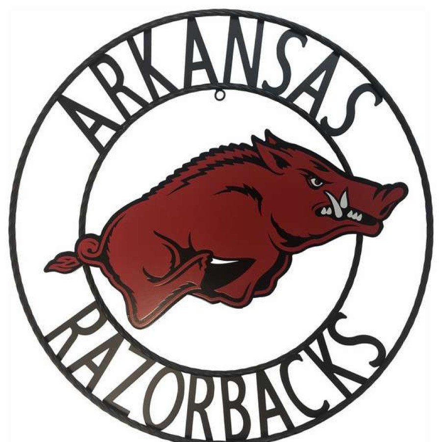 Wall Decor * | Flash Sale Lrt Sales Llc Arkansas Razorbacks Wrought Iron Wall Decor, 18