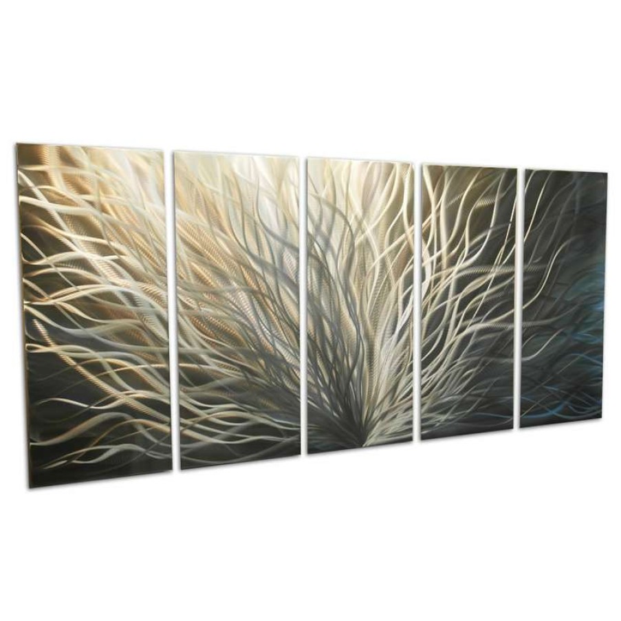 Wall Decor * | Wholesale Miles Shay Metal Art "Radiance Gold Silver" Large Metal Wall Art By Miles Shay, 5-Piece Set