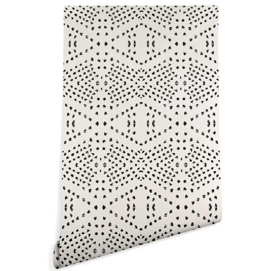 Wall Decor * | Best Reviews Of Deny Designs Holli Zollinger Boho Tile Wallpaper, Black, 2'X4