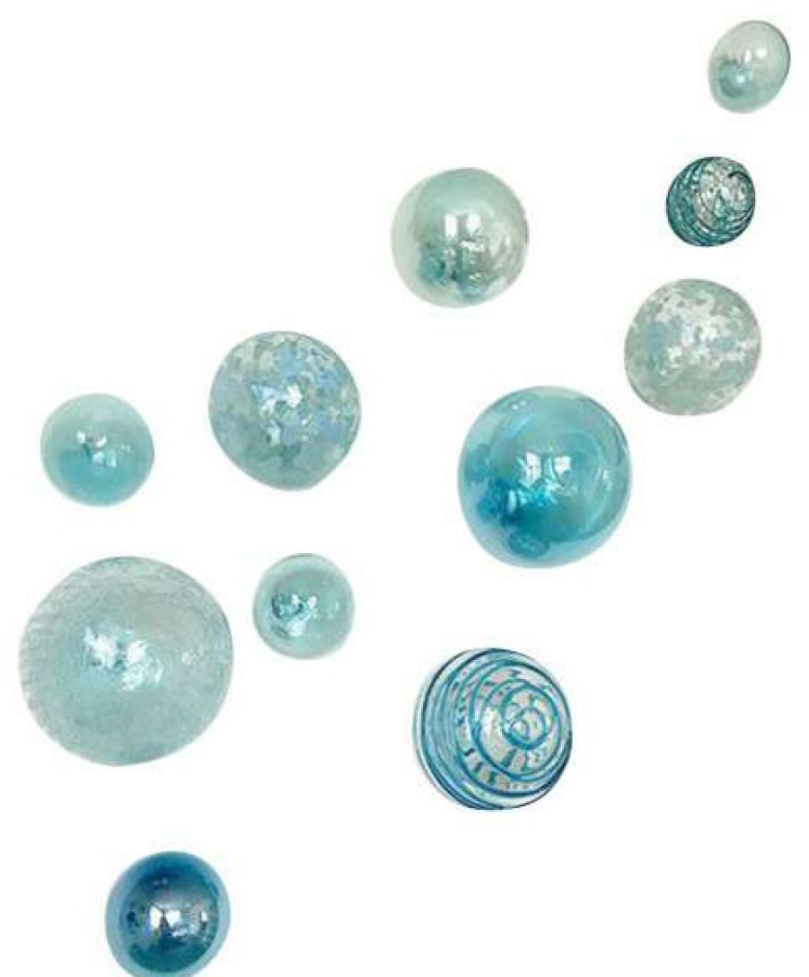 Wall Decor * | Deals Worldly Goods Too Wall Spheres Sky & Aqua ~Set Of 11