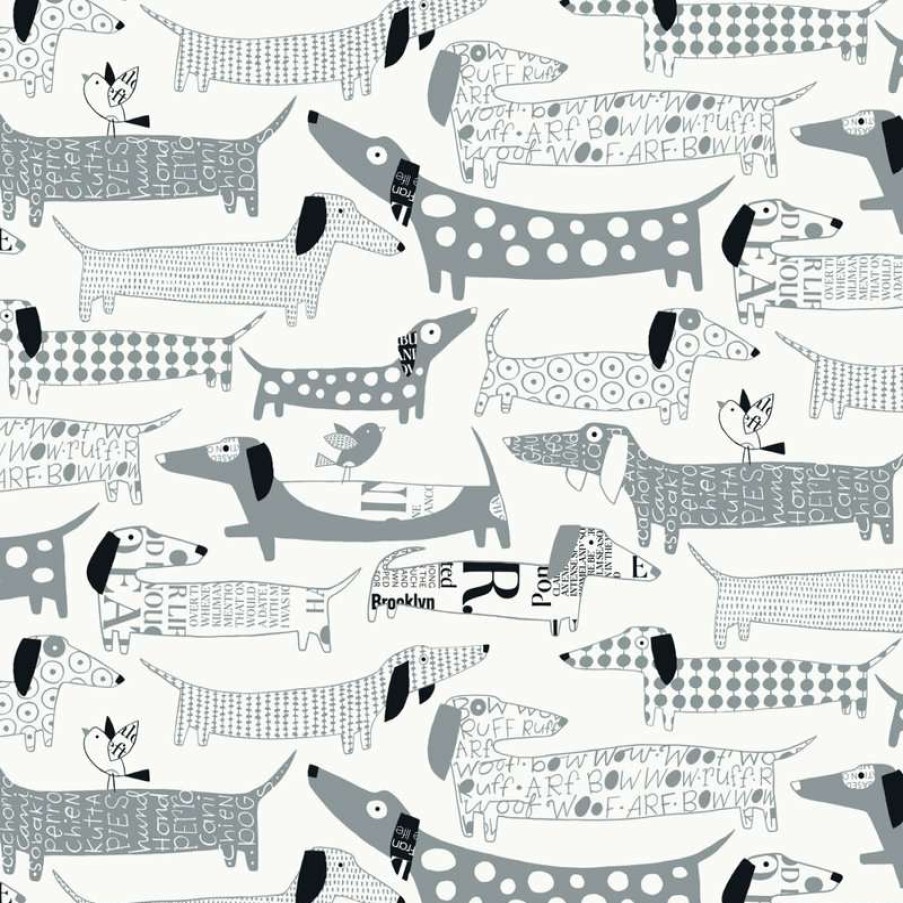 Wall Decor * | Discount Loboloup Wiener Dogs, Gray, Roll