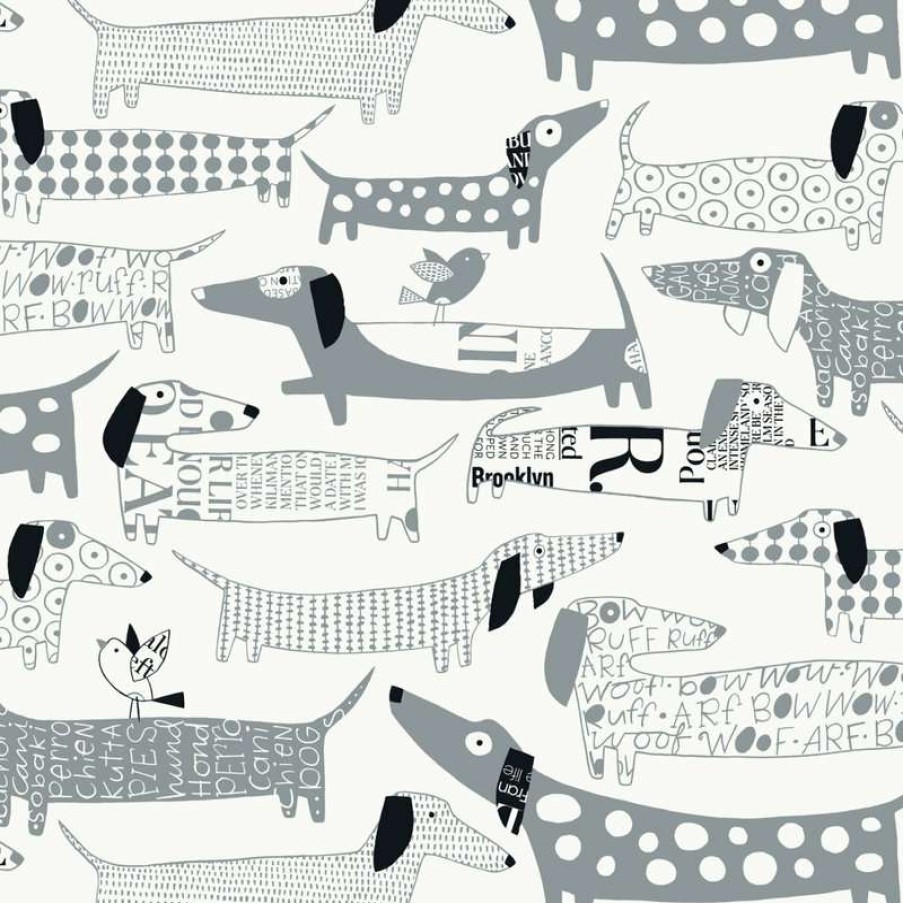 Wall Decor * | Discount Loboloup Wiener Dogs, Gray, Roll