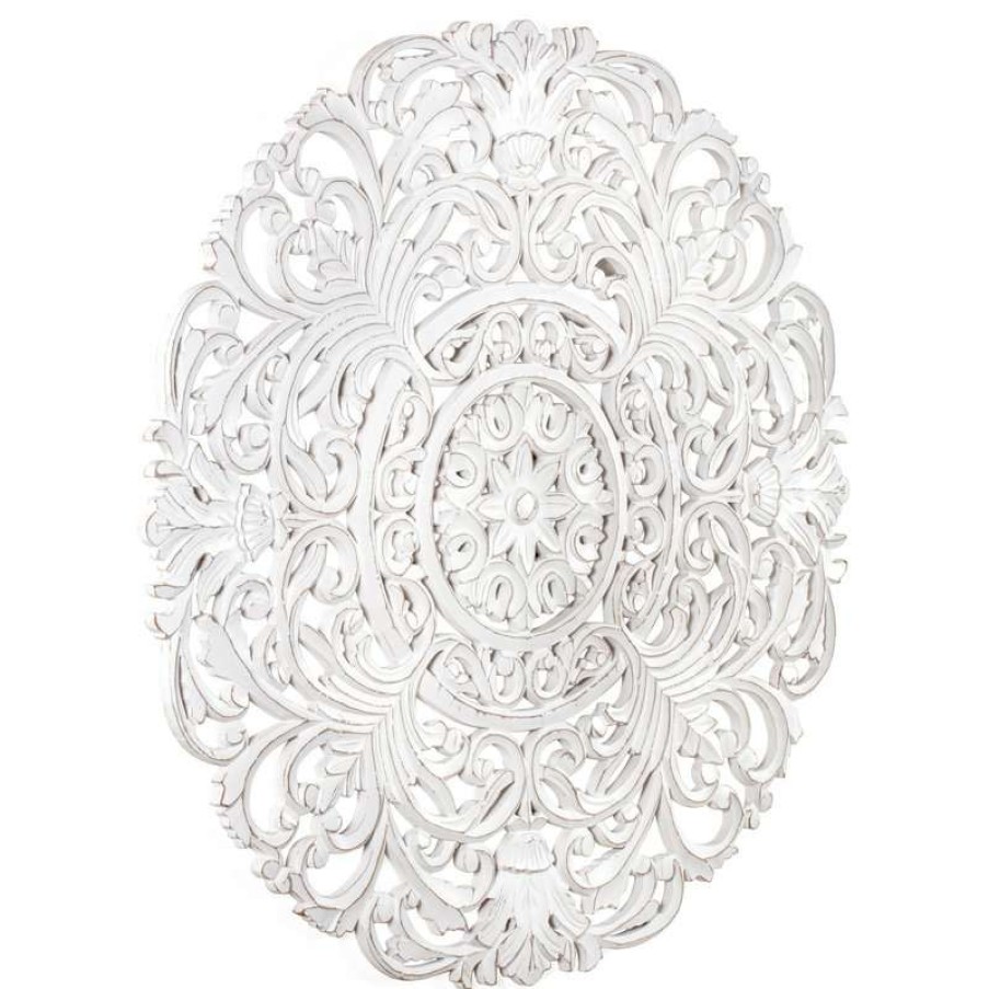 Wall Decor * | Flash Sale Madeleine Home Inc. Frasso White Wall Medallion, White