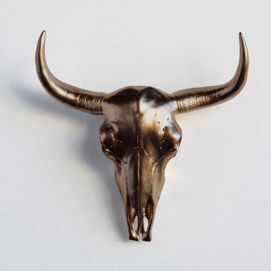 Wall Decor * | Best Reviews Of Near And Deer Bison Skull Head Wall Mount, Bronze