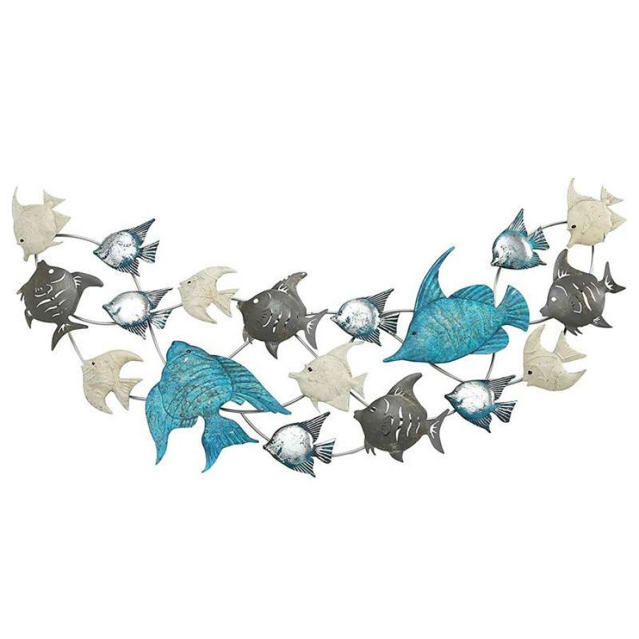 Wall Decor * | Wholesale Whole House Worlds Cape Cod School Of 18 Fish Wall Art