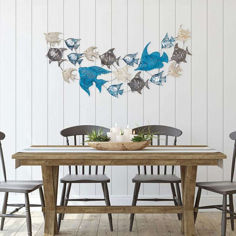 Wall Decor * | Wholesale Whole House Worlds Cape Cod School Of 18 Fish Wall Art