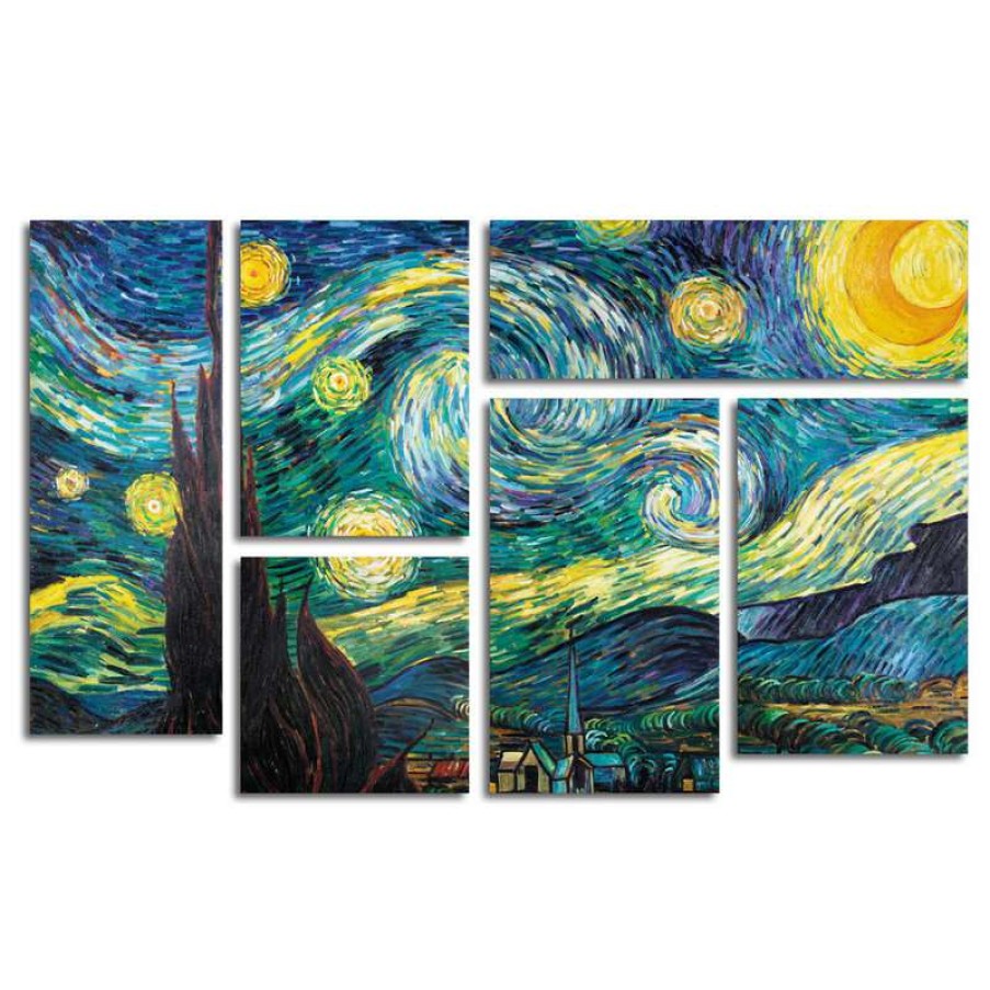 Wall Decor * | Best Pirce Trademark Fine Art 'Starry Night' Multi-Panel Canvas Art Set By Vincent Van Gogh