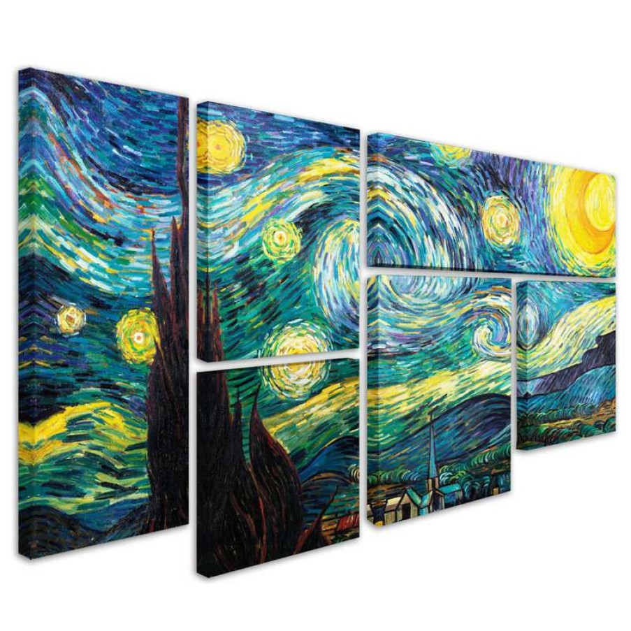 Wall Decor * | Best Pirce Trademark Fine Art 'Starry Night' Multi-Panel Canvas Art Set By Vincent Van Gogh