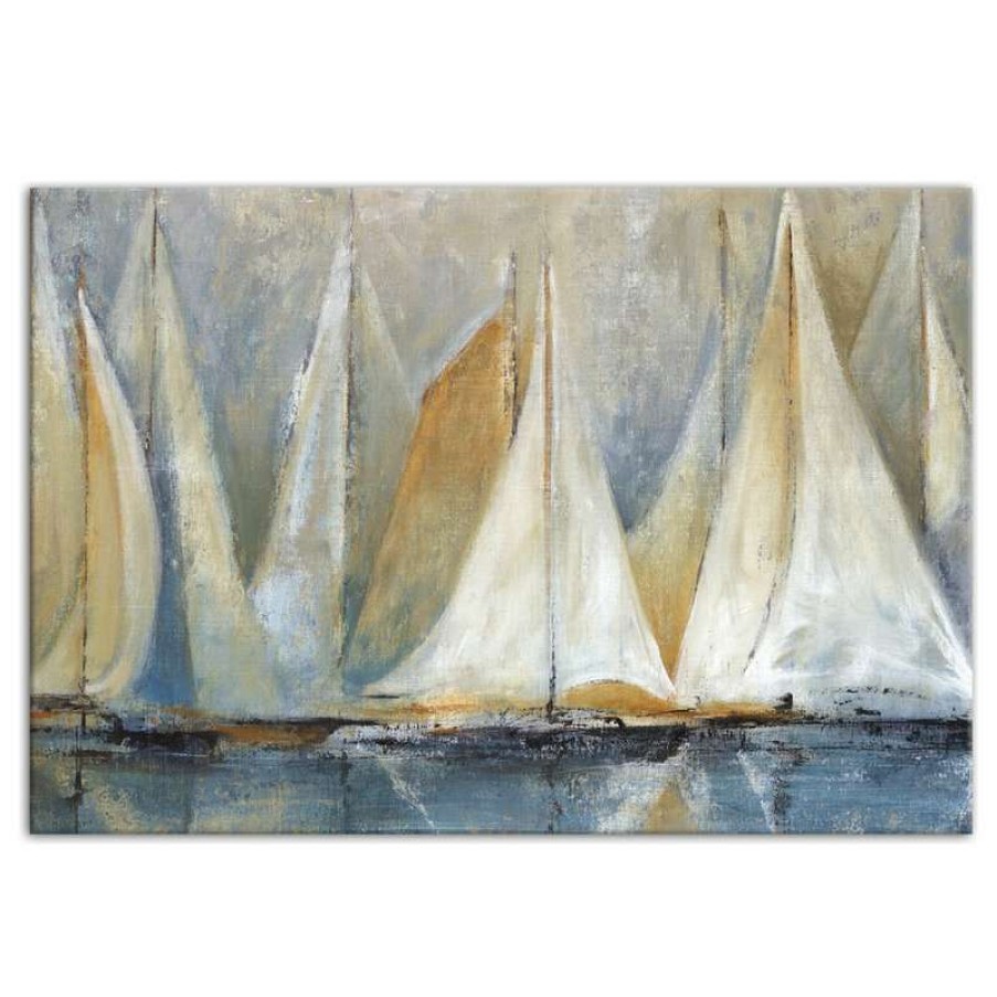 Wall Decor * | Best Pirce Ddcg "Sailboats On Water" Canvas Wall Art, 24 X36 , Unframed