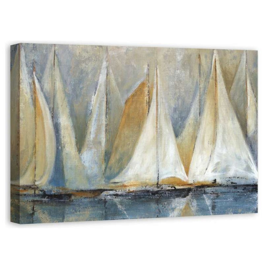 Wall Decor * | Best Pirce Ddcg "Sailboats On Water" Canvas Wall Art, 24 X36 , Unframed