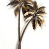 Wall Decor * | Discount Copper Art Coastal Home Decor 'Palasari Palms Double' Sst Steel Beach Palm Trees Art