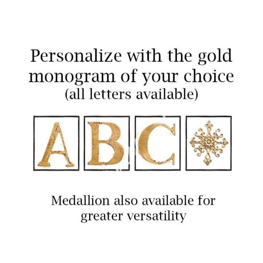 Wall Decor * | Hot Sale My Swanky Home Lavish Gold Bronze Iron Scroll Monogram Wall Plaque Overdoor Palace Initial Arch