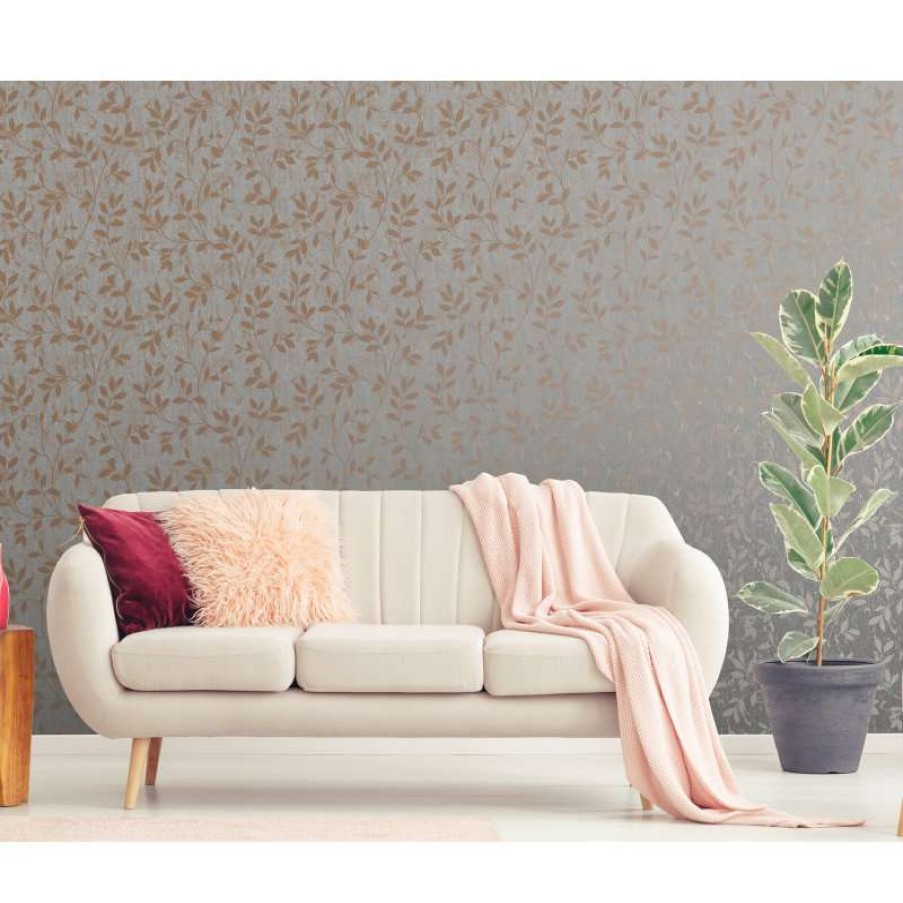 Wall Decor * | Cheap Graham & Brown Milan Trail Wallpaper, Rose Gold/Grey, 20 396