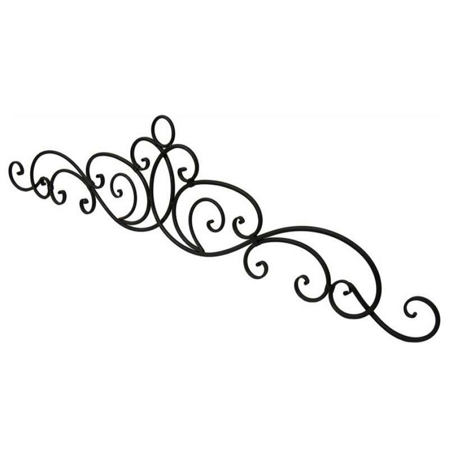 Wall Decor * | Best Deal Zeckos Antique Bronze Finish Scroll Wall Hanging Door Pediment