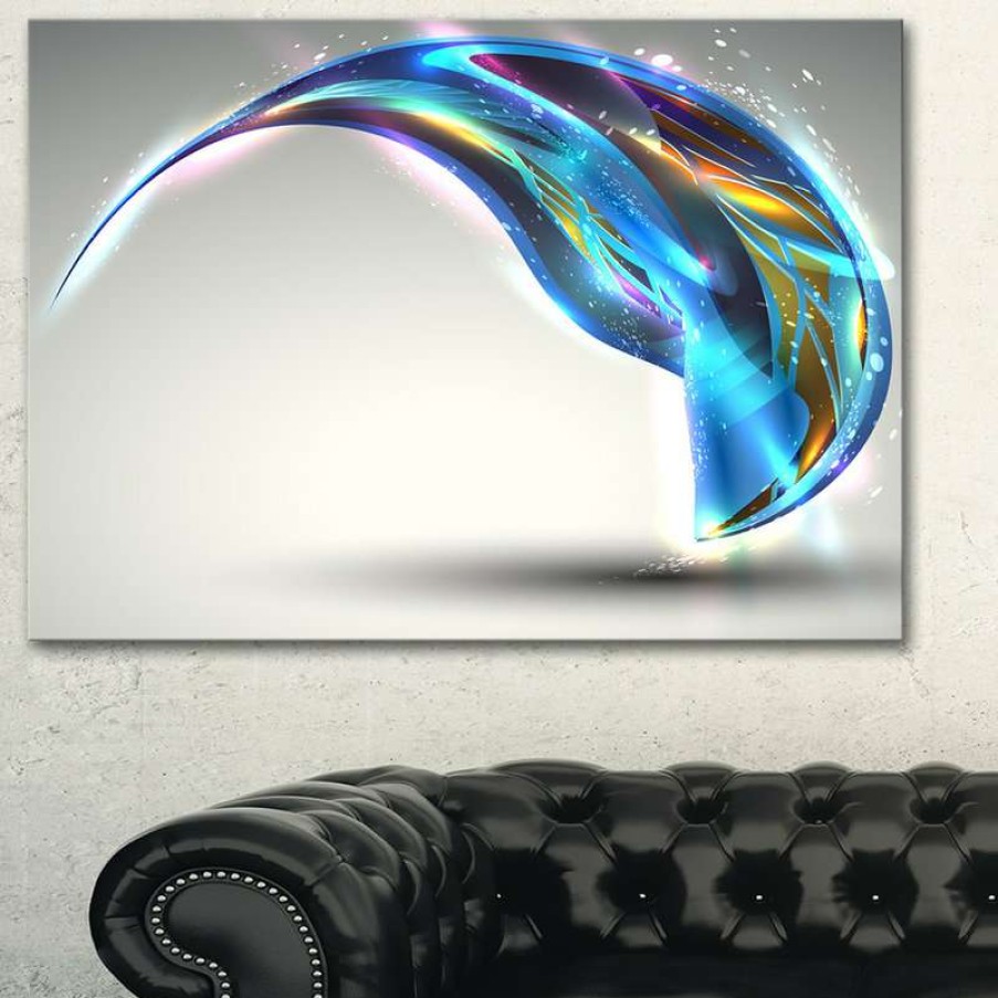 Wall Decor * | Best Reviews Of Designart Inc "Fantastic Abstract Illustration" Contemporary Glossy Metal Wall Art, 40 X30