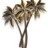 Wall Decor * | New Copper Art Coastal Home Decor 'Palasari Palms Triple' Sst Steel Beach Palm Trees Art