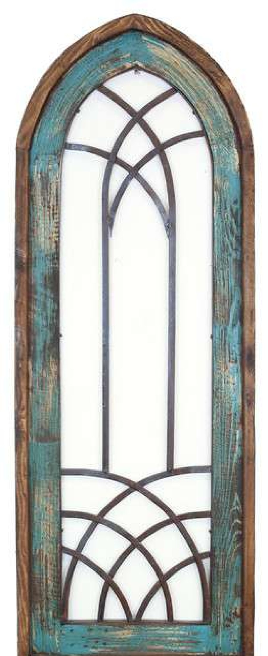 Wall Decor * | Cheap Mexican Imports Valeria Architectural Window-Farmhouse Wall Decor, Turquoise