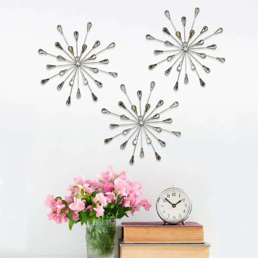 Wall Decor * | Coupon Stratton Home Decor Acrylic Burst Wall Decor (Set Of 3)