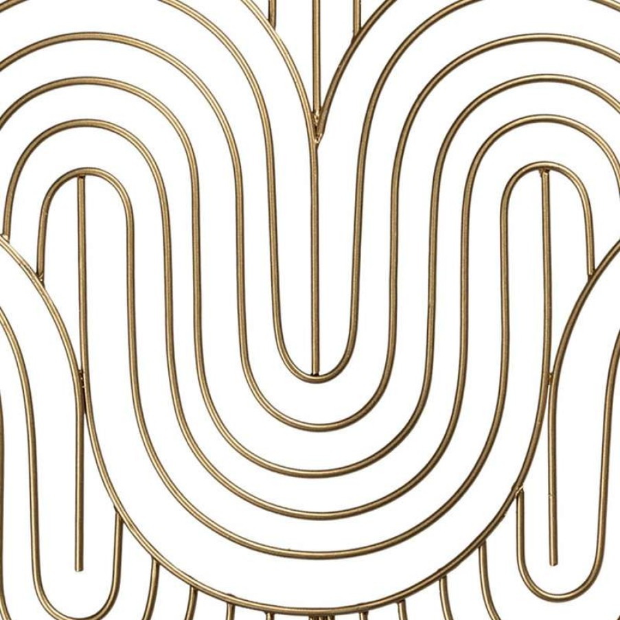 Wall Decor * | Coupon Stratton Home Decor Gold Waves Wall Decor