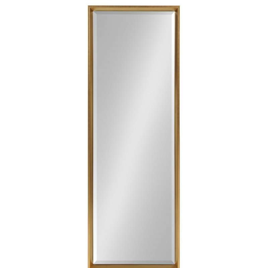 Mirrors * | Top 10 Uniek Calter Full Length Wall Mirror, Gold 17.5 49.5