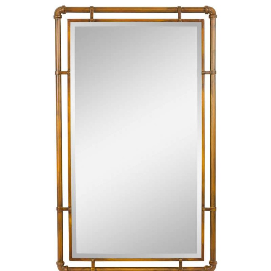 Mirrors * | Best Sale Aspire Home Accents, Inc. Morse Industial Metal Wall Mirror, Copper