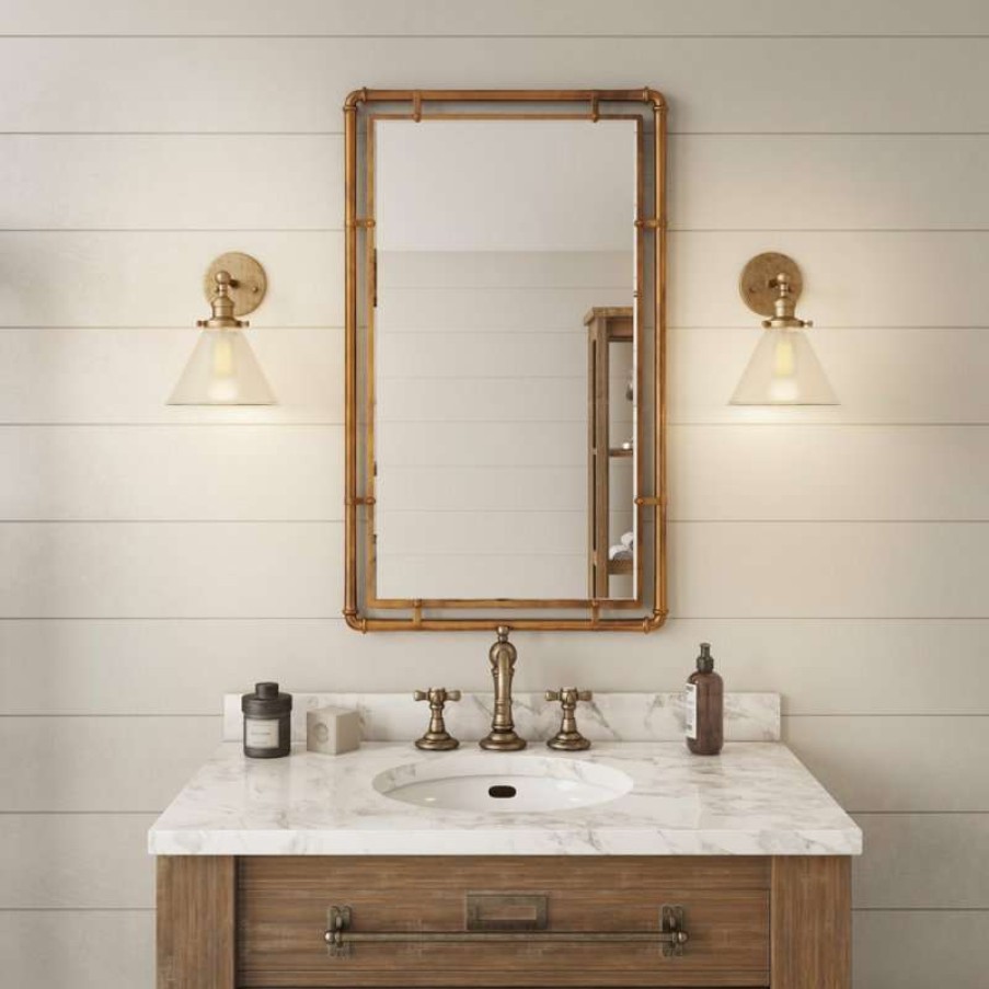 Mirrors * | Best Sale Aspire Home Accents, Inc. Morse Industial Metal Wall Mirror, Copper