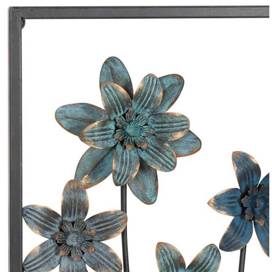 Wall Decor * | Discount Brimfield & May Set Of 2 Gray Metal Traditional Floral Wall Decor 95262