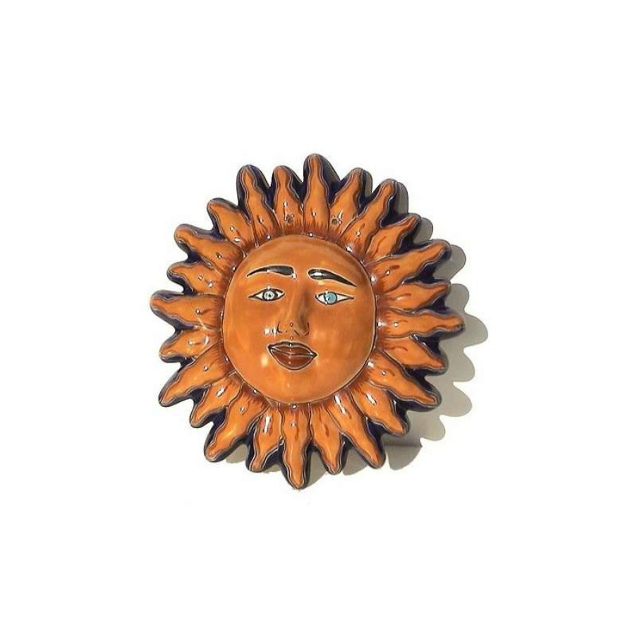 Wall Decor * | Deals Fine Crafts & Imports Talavera Ceramic Sun Face