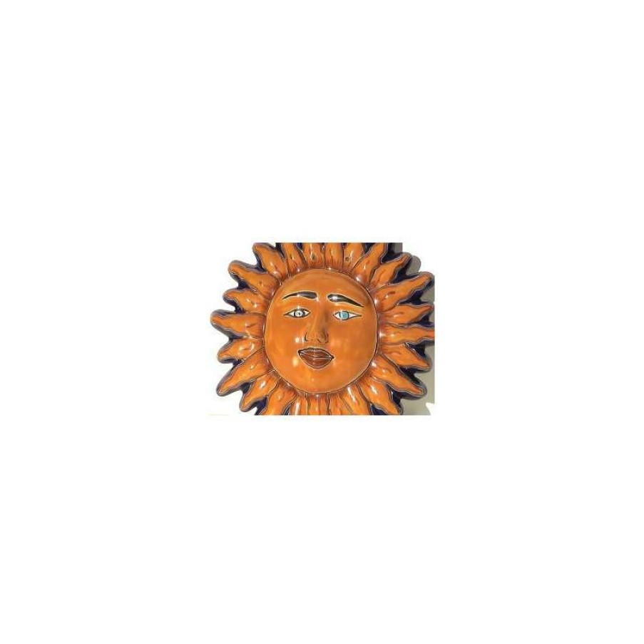 Wall Decor * | Deals Fine Crafts & Imports Talavera Ceramic Sun Face