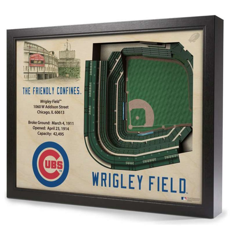 Wall Decor * | Top 10 Stadiumview Products Mlb Chicago Cubs 25 Layer Stadiumviews 3D Wall Art