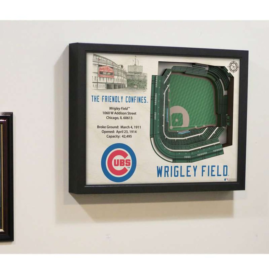 Wall Decor * | Top 10 Stadiumview Products Mlb Chicago Cubs 25 Layer Stadiumviews 3D Wall Art