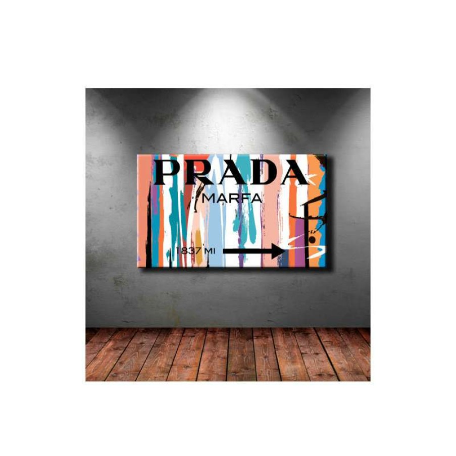 Wall Decor * | Outlet Decorwalldecals Eco-Solvent Canvas Print Prada Marfa Fashion Wall Artwork Art