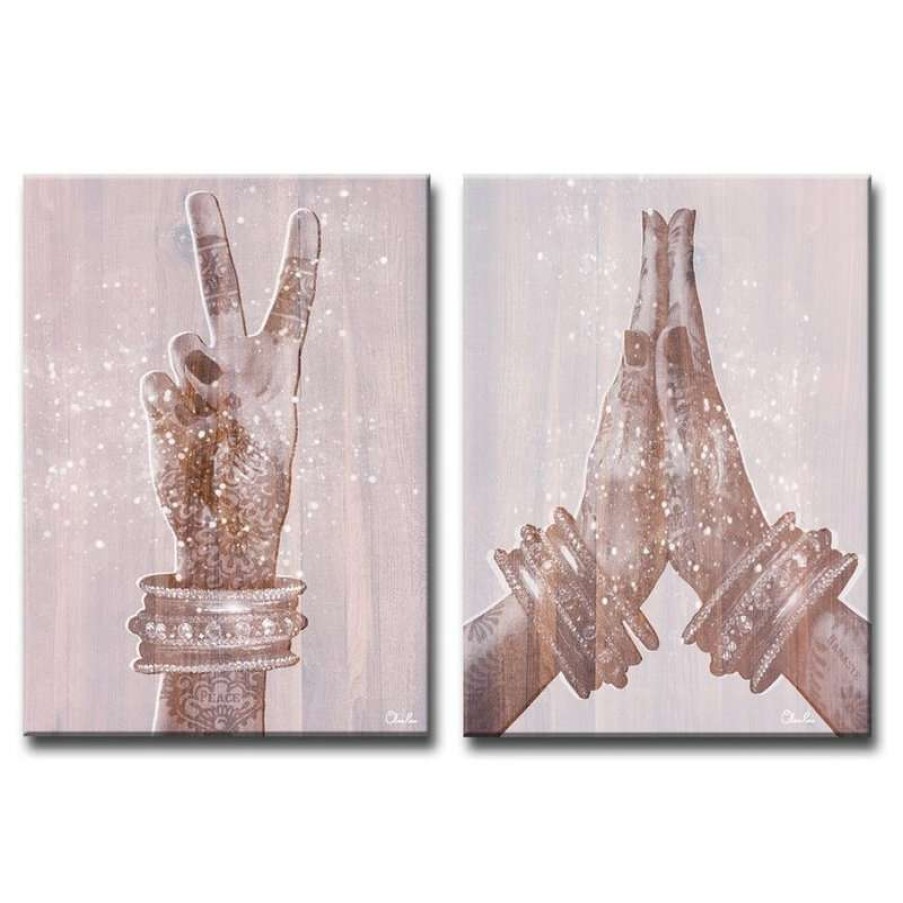 Wall Decor * | Best Sale Ready2Hangart, Inc. 'Peace And Namaste' Inspirational 2 Piece Canvas Art By Olivia Rose