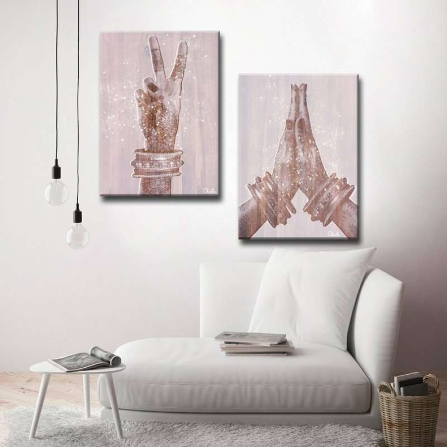 Wall Decor * | Best Sale Ready2Hangart, Inc. 'Peace And Namaste' Inspirational 2 Piece Canvas Art By Olivia Rose