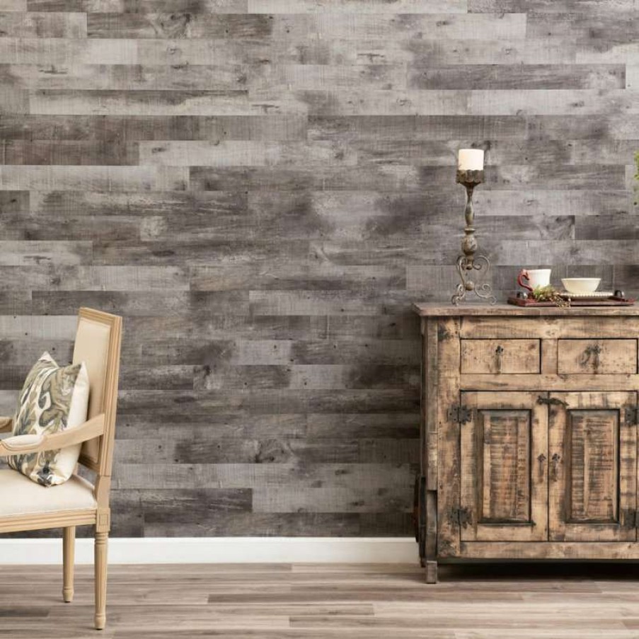 Wall Decor * | Budget Nance Industries E-Z Wall Peel And Press Driftwood Wall Planks