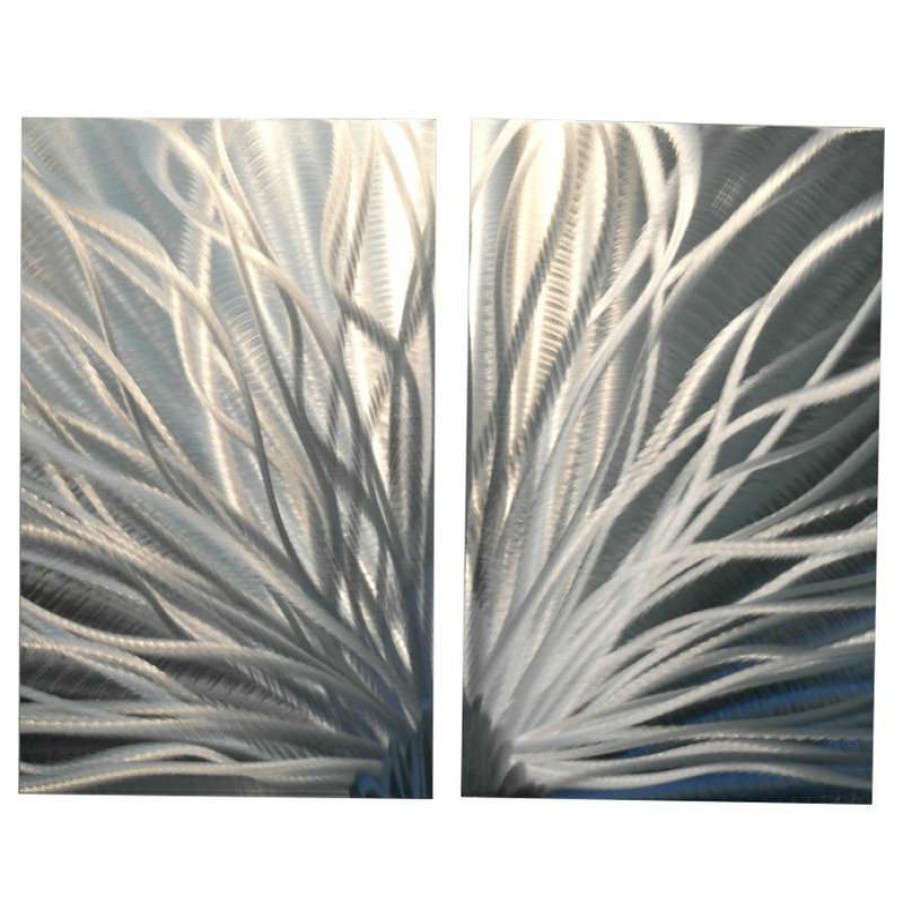 Wall Decor * | Discount Miles Shay Metal Art "Radiance Silver" Metal Wall Art By Miles Shay, 2-Piece Set