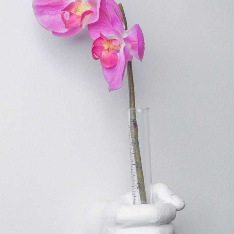 Wall Decor * | Best Deal Interior Illusions Plus White Flower Vase Grip Hand, 7 Long