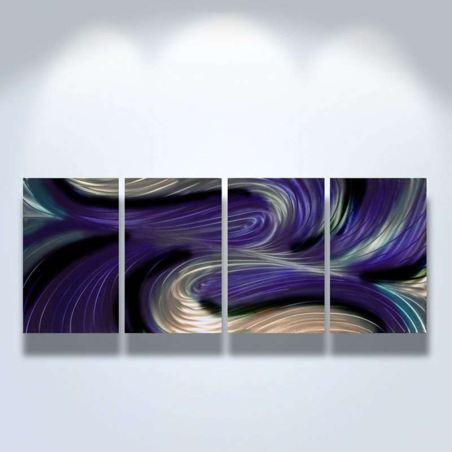 Wall Decor * | Discount Miles Shay Metal Art Metal Wall Art Decor Abstract Contemporary Modern Sculpture- Echo Purple