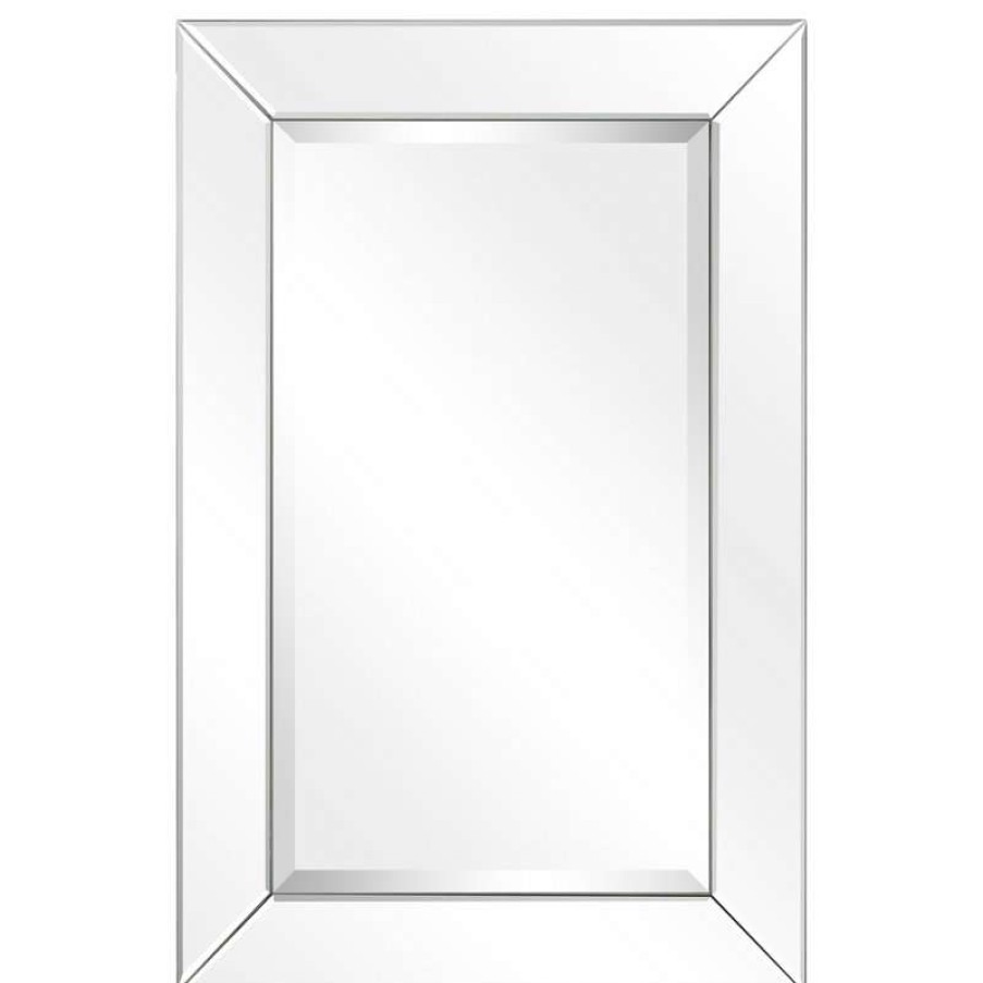 Mirrors * | Cheapest Empire Art Direct Antique Beveled Rectangle Wall Mirror, 1 Beveled Center, Wood Frame, 30 X20