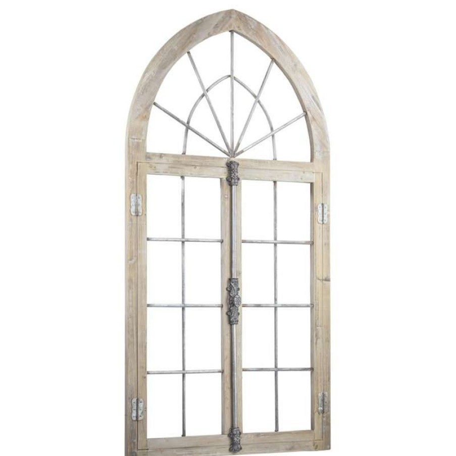 Wall Decor * | Outlet American Art Decor, Inc. Wood Metal Arched Window Door Wall Decor