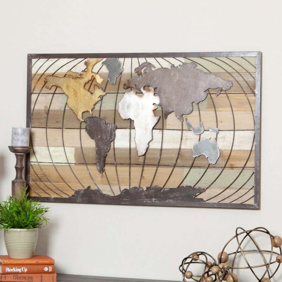 Wall Decor * | Best Reviews Of Aspire Home Accents, Inc. Marco World Map Wall Decor